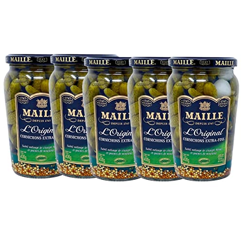 Maille Mini Gurken Cornichons Extra fein 5 x 400 Gramm von Maille