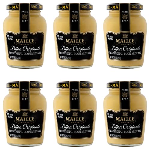 Maille Senf, Dijon Originale ohne Zusatz von Sulfiten, 213 ml, 6 Stück (Verpackung kann variieren) von Maille