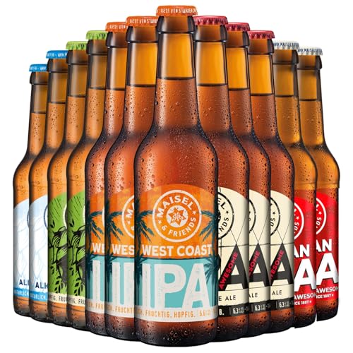 Maisel & Friends Bier Paket | Geschenkidee für Männer | Craft Spezialitäten | Craftbeer | Gebraut nach dem Reinheitsgebot in Bayern |12 x 0,33l von Maisel & Friends