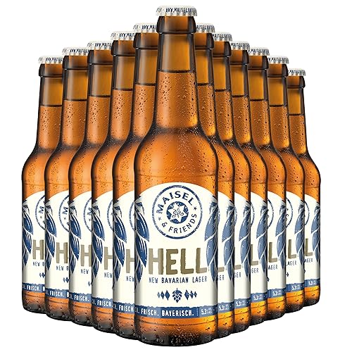 Maisel & Friends Hell | New Bavarian Lager | Lagerbier | Hellbier | Hopfengestopftes Helles Bier | Craftbeer | Craft Bier nach Reinheitsgebot in Bayern |12 x 0,33l von Maisel & Friends