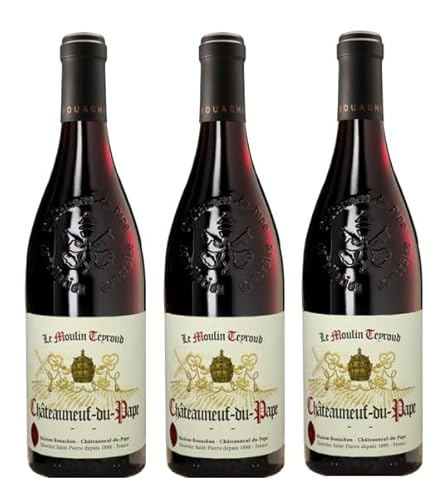 3x 0,75l - 2021er - Maison Bouachon - Le Moulin Teyroud - Châteauneuf-du-Pape A.O.P. - Rhône - Frankreich - Rotwein trocken von Maison Bouachon