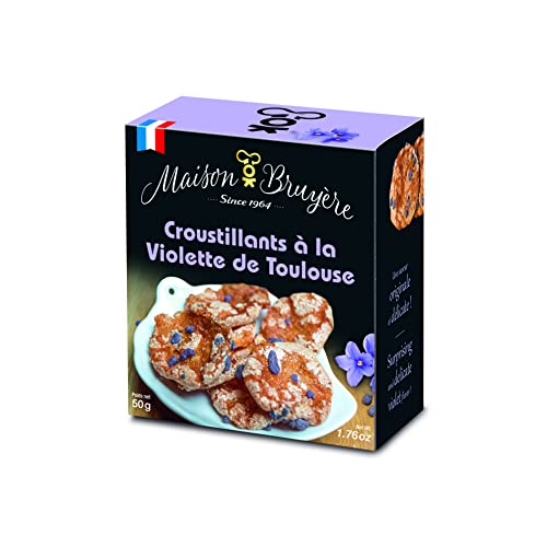 Croustillants à la Violette de Toulouse, Gebäck mit kandierten Veilchen aus Toulouse, 50g Croustillants à la Violette de Toulouse, Gebäck mit kandierten Veilchen aus Toulouse, 50g von Maison Bruyere