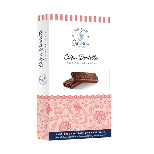 Maison Gavottes - kleine gefüllte Crêpes Dentelles mit Zarbitterschokolade 100g, Menge:1 Stück von Gavottes