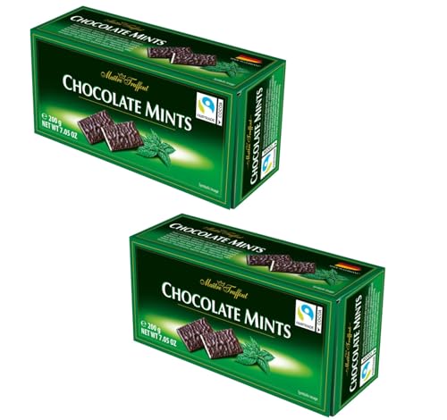 Maître Truffout Chocolate Mints Zartbitterschokolade Mit Einer Fondant Füllung Mit Pfefferminzgeschmack Vorteilspackung 2 x 200g Maître Truffout Chocolate Mints Zartbitterschokolade Mit Einer Fondant Füllung Mit Pfefferminzgeschmack Vorteilspackung 2 x 200g von Maître Truffout