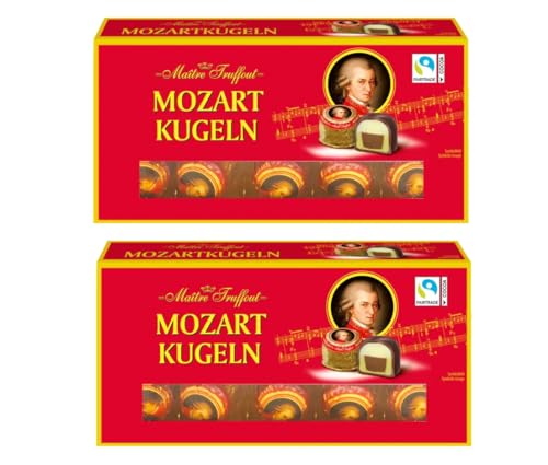 Maître Truffout Mozartkugeln Pralinen Mit Marzipan Haselnussnougat Mit Vollmichschokolade Zartbitterschokolade Vorteilspackung 2 x 200g Maître Truffout Mozartkugeln Pralinen Mit Marzipan Haselnussnougat Mit Vollmichschokolade Zartbitterschokolade Vorteilspackung 2 x 200g von Maître Truffout