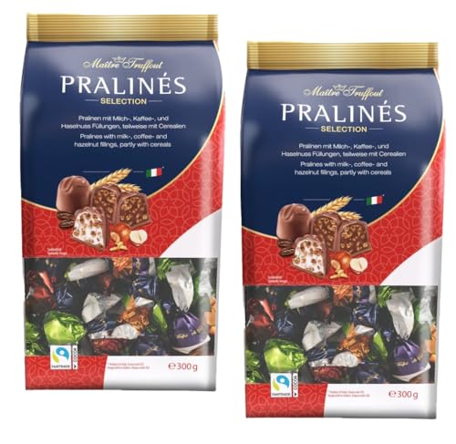 Maître Truffout Pralinés Selection Milchschokoladenpralinen Mit Milch- U'nd Haselnuss Füllung Vorteilspackung 2 x 300g Maître Truffout Pralinés Selection Milchschokoladenpralinen Mit Milch- U'nd Haselnuss Füllung Vorteilspackung 2 x 300g von Maître Truffout