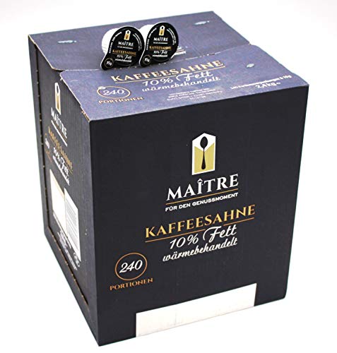 Maitre Kaffeesahne 10% Fett, 240 x 10g Portionen von Maitre