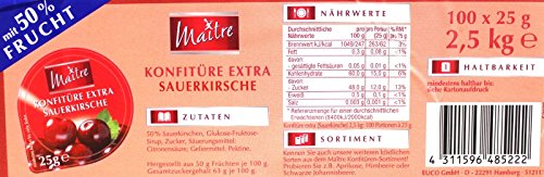 Maitre Konfitüre Extra Sauerkirsche 100 x 25g von Maitre