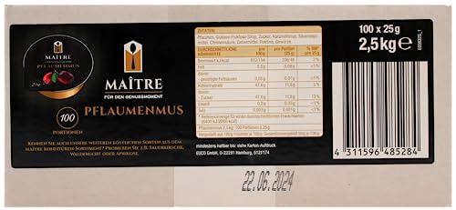 Maitre Pflaumenmus 100 x 25g Maitre Pflaumenmus 100 x 25g von Maitre