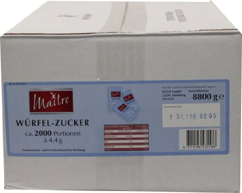 Maitre Würfel-Zucker, 2000 x 4,4g von Maitre