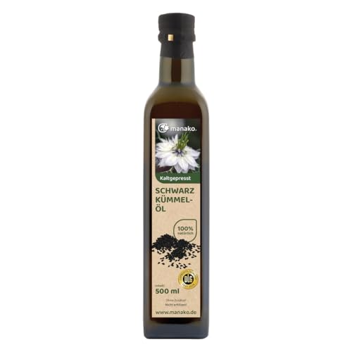 manako Schwarzkümmelöl gefiltert 500 ml, frisch kaltgepresst und 100% rein manako Schwarzkümmelöl gefiltert 500 ml, frisch kaltgepresst und 100% rein von Makana