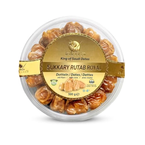 Makarem® Sukkari Rutab Royal Datteln Premium Sukkary | 100% frische Ernte | Saudi Arabien | OHNE Zusatzstoffe (2kg) von Makarem Dates