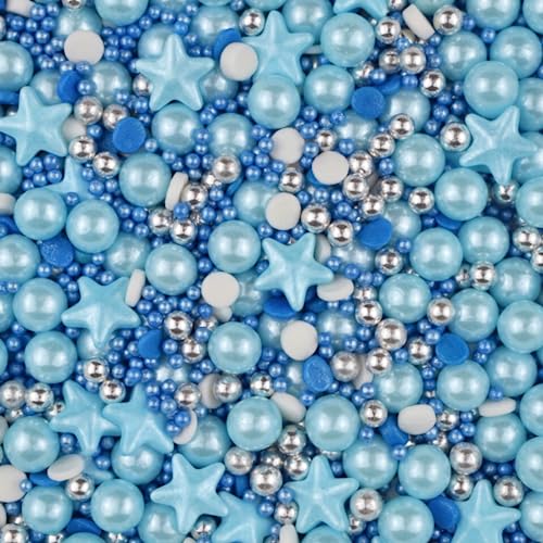 MakeSomeSweets BLUE OCEAN Sprinkles - Vegane, Palmöl-freie essbare Dekorationen - 100g von MakeSomeSweets