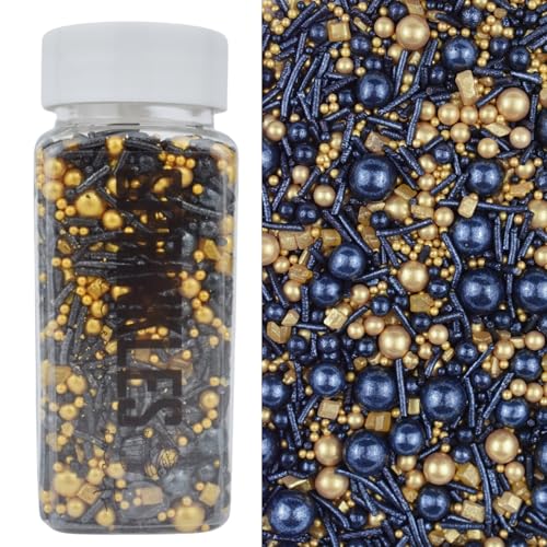 MakeSomeSweets DARK DREAMS Essbare Sprinkles - Vegane, palmölfreie, glitzernde Dekoration für Süßigkeiten & Kulinarisches, 100g von MakeSomeSweets