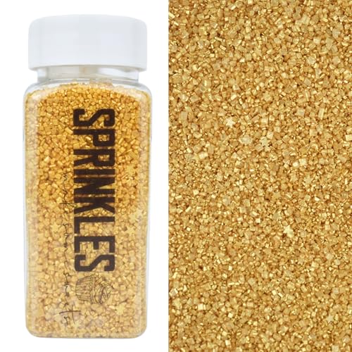 MakeSomeSweets GOLDEN SHINING STARS Essbare Sprinkles - Vegan, Palmölfrei, luxuriöse Dekoration für Süßigkeiten & Köstlichkeiten, 100g von MakeSomeSweets