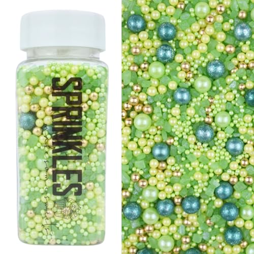 MakeSomeSweets GREEN HILLS Essbare Sprinkles - Vegan, frei von Palmöl, lebendige Dekoration für Süßigkeiten & Kulinarisches, 100g von MakeSomeSweets