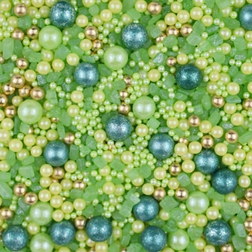MakeSomeSweets GREEN HILLS Essbare Sprinkles - Vegan, frei von Palmöl, lebendige Dekoration für Süßigkeiten & Kulinarisches, 100g von MakeSomeSweets