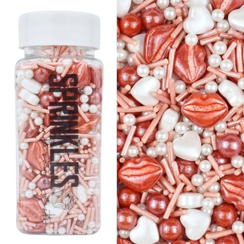 MakeSomeSweets SWEET KISS Essbare Sprinkles - Vegane Kuchendekorationen, 100g von MakeSomeSweets