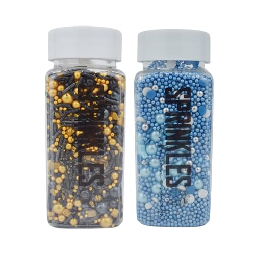 MakeSomeSweets Sprinkle Set - Premium BLUE OCEAN & DARK DREAMS Essbare Sprinkles - Vegan, Palmöl-frei, 2 x 100g von MakeSomeSweets