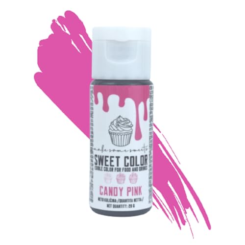 MakeSomeSweets Vegane Lebensmittelfarbe Dekoration - CANDY PINK - Vibrant Pink Gel-basierte essbare Farbe, Palmöl frei - 28g von MakeSomeSweets