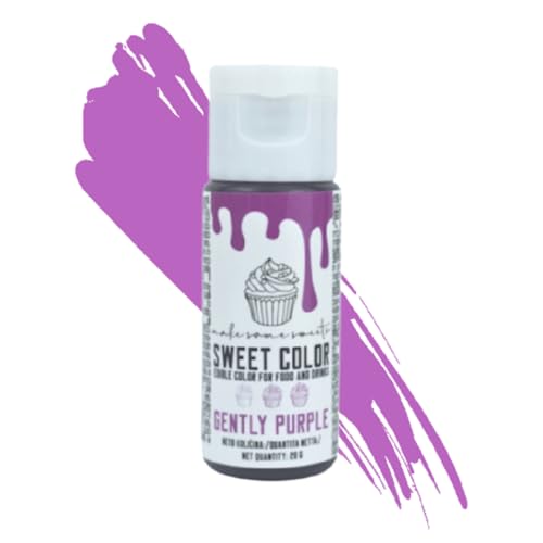 MakeSomeSweets Vegane Lebensmittelfarbe Dekoration - GENTLY PURPLE - Zart lila Gel-basierte essbare Farbe, Palmöl frei - 28g von MakeSomeSweets