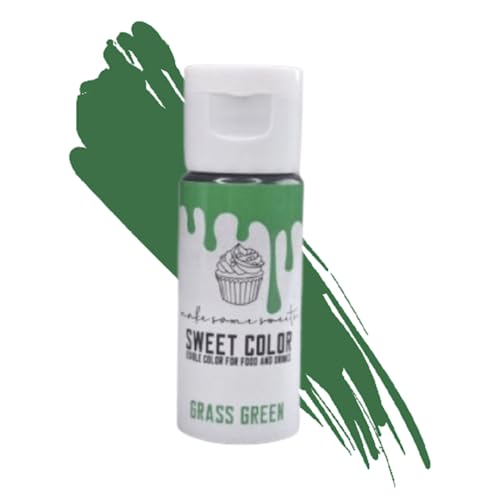 MakeSomeSweets Vegane Lebensmittelfarbe Dekoration - GRASS GREEN - Vibrant Green Gel-basierte essbare Farbe, Palmöl frei - 28g von MakeSomeSweets