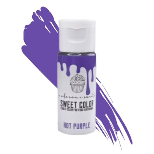 MakeSomeSweets Vegane Lebensmittelfarbe Dekoration - HOT PURPLE - Vibrant Purple Gel-basierte essbare Farbe, Palmöl frei - 28g von MakeSomeSweets
