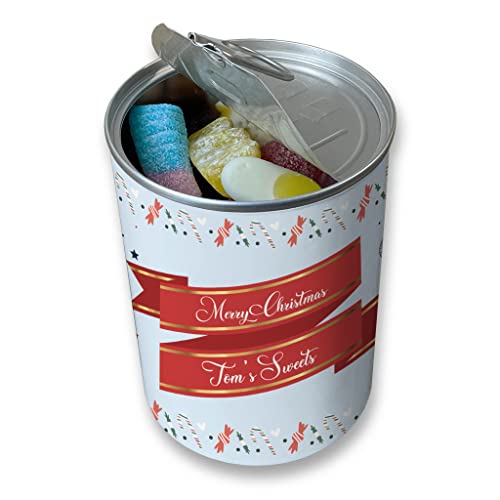 Bonbondose mit Aufschrift "Pick & Mix", personalisierbar, mit festlichem Weihnachtsdesign, Geburtstagsgeschenk, Weihnachtsstrumpffüller, Geschenk (groß) von MakeThisMine