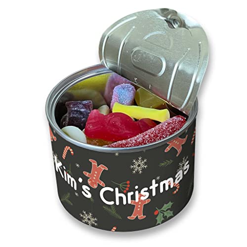Bonbondose mit Lebkuchenmann, personalisierbar, Geschenk zum Geburtstag, Weihnachtsstrumpf, mittelgroß Bonbondose mit Lebkuchenmann, personalisierbar, Geschenk zum Geburtstag, Weihnachtsstrumpf, mittelgroß von MakeThisMine