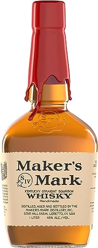 Maker's Mark | handgemachter Kentucky Straight Bourbon Whisky | weicher und vollmundiger Geschmack | 45% Vol | 1000ml Einzelflasche(Die Verpackung kann variieren) von Maker's Mark