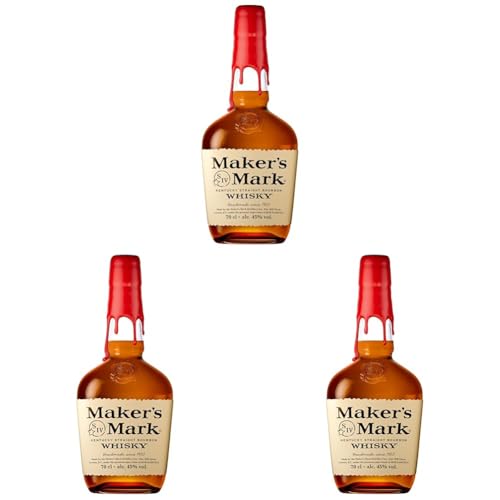Maker's Mark | handgemachter Kentucky Straight Bourbon Whisky | weicher und vollmundiger Geschmack | 45% Vol | 700ml Einzelflasche (Packung mit 3) von Maker's Mark