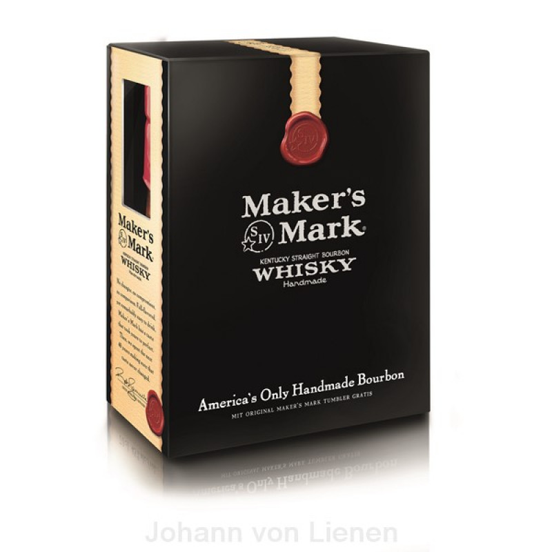 Maker's Mark Geschenkset + 1 Glas 0,7 L 45%vol von Makers Mark