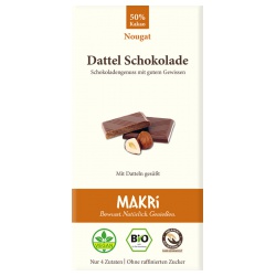 Dattel-Schokolade mit Nougat ohne raffinierten Zucker von Makri