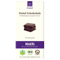 Dunkle Dattel-Schokolade ohne raffinierten Zucker von Makri