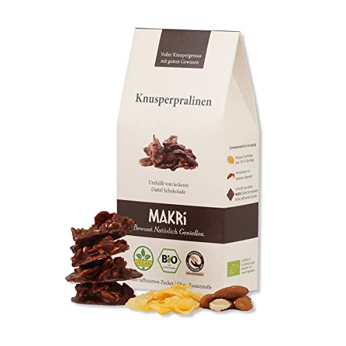 MAKRi® BIO Knusperpralinen - Schoko Krossies ohne raffinierten Zucker, Mit Dattel Schokolade, Vegan & Fair gehandelt (1 Stk.) von Makri