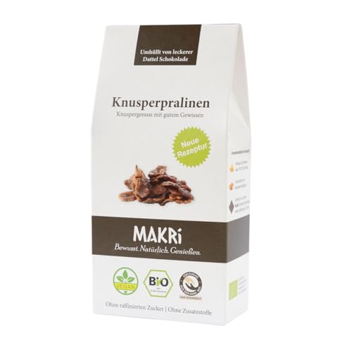 MAKRi® BIO Knusperpralinen - Schoko Krossies ohne raffinierten Zucker, Mit Dattel Schokolade, Vegan & Fair gehandelt (3 Stk.) von Makri