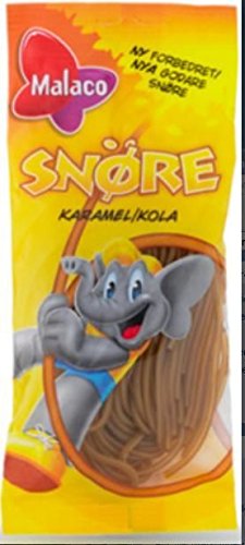 10x Malaco Snöre Karamel-Kola 94g von Malaco