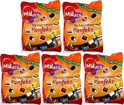 5 x MALACO LAGERMAN LAKRIDS KONFEKT 900g Incl. Goodie von Flensburger Handel von Malaco