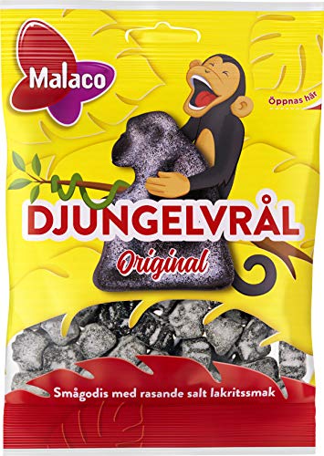 Malaco Djungelvral Supersalty Lakritze, 80 g, 2 Stück von Cloetta