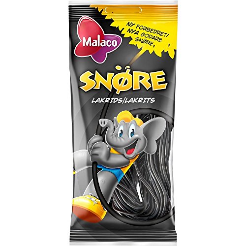 Malaco Snöre Lakrits - Schwedisch Süßes Lakritz Weich und Zäh Schnüre Weingummi Süßigkeiten 94g x 2 stck von Malaco