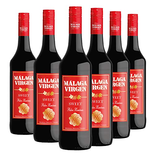 Málaga Virgen - Packung mit 6 Flaschen à 75 cl - Süßer Likörwein D.O. "Málaga" von Malaga Virgen