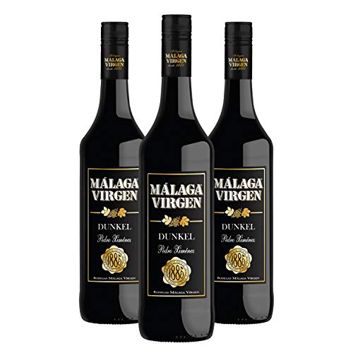 Malaga Virgen Dunkel - Packung mit 3 Flaschen à 75cl - Süßer Likörwein D.O. "Malaga" von Malaga Virgen