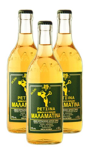 Malamatina Retsina 3er Pack, (3 x 500ml Flasche) von Malamatina