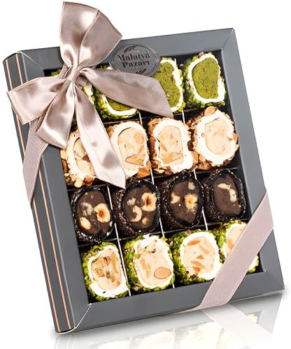 Palanci | Creamy Roll Lokum Süßigkeiten Mix 420 gr. Geschenk | Türkischer Honig | Premium Türkische Süßigkeiten seit 1870 | Turkish Delight | Geschenk für Männer Frauen, Pistazien, Nüsse, Schokolade von Malatya Pazari Palanci