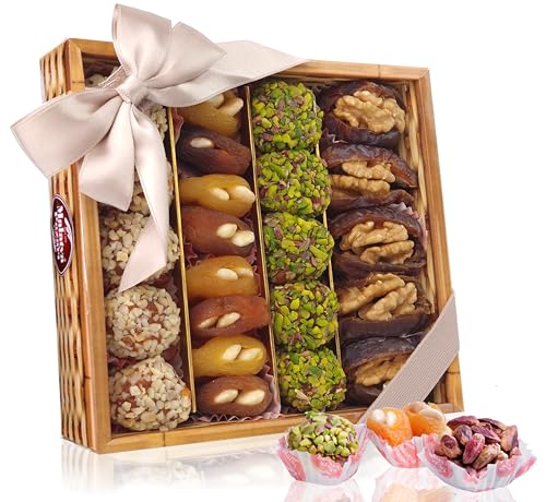 Palanci | Gesunde Snacks Mix Geschenkekorb | 500 gr. | vegane Süssigkeiten Mix | glutenfrei | getrocknete Aprikosen, Pistazien, Mandeln, Feigen mit Walnüsse | Trockenfrüchte | Geschenkset | Snackbox von Malatya Pazari Palanci