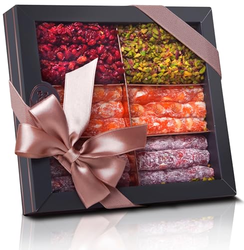 Palanci | Vegane Süßigkeiten Lokum Sticks | Türkische Süssigkeiten Mix 370 gr. | Premium Lokum seit 1870 | Turkish Delight | Vegan | Jelly Fruit mit Pistazien, Granatapfel | vegane Snacks (Klassik) von Malatya Pazari Palanci