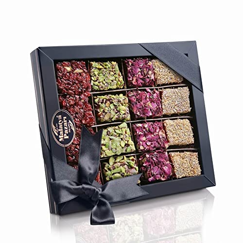 Palanci | Vegane Süßigkeiten | Türkische Süssigkeiten Mix 490 gr. | Premium Lokum seit 1870 | Turkish Delight | Vegan | Jelly Fruit 4 Sorten | vegane Snacks | von Malatya Pazari Palanci