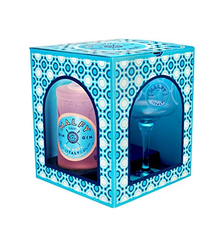Malfy Gin Rosa – Premium-Gin aus Italien mit Pink Grapefruit und Rhabarber – Geschenkverpackung mit Original Malfy Copa Glas – 1 x 0,7 l von Malfy