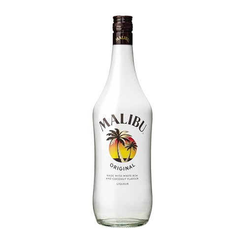 Malibu Caribbean Rum – Fruchtiger Likör auf Rum-Basis mit natürlichem Kokosaroma – Leichte Spirituose, ideal für Longdrinks oder Cocktails – 1 x 1 l von Malibu