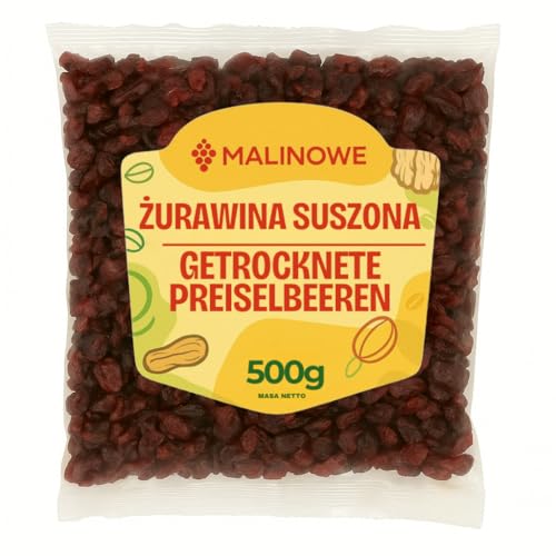 Malinowe Cranberry getrocknet Preiselbeeren gesüßt 500g von Malinowe